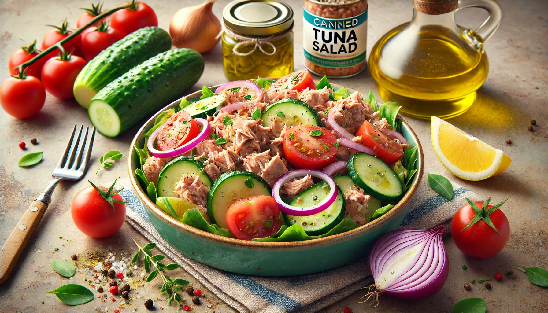 healthymealideas-tunasalad tuna salad with a lemon vinaigrette as a healthy meal idea