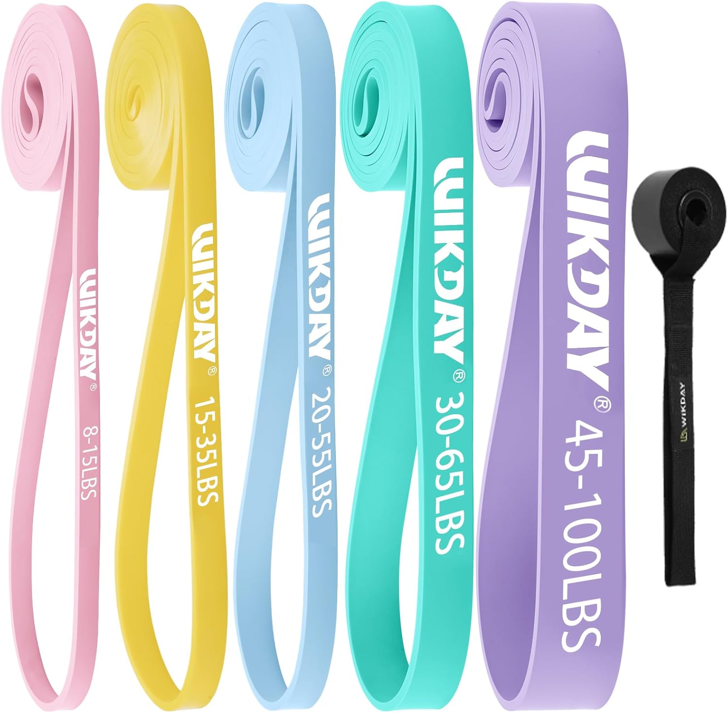 looped-resistance-bands-home-workout Extra long looped resistance band set and door anchor for full-body home workouts.