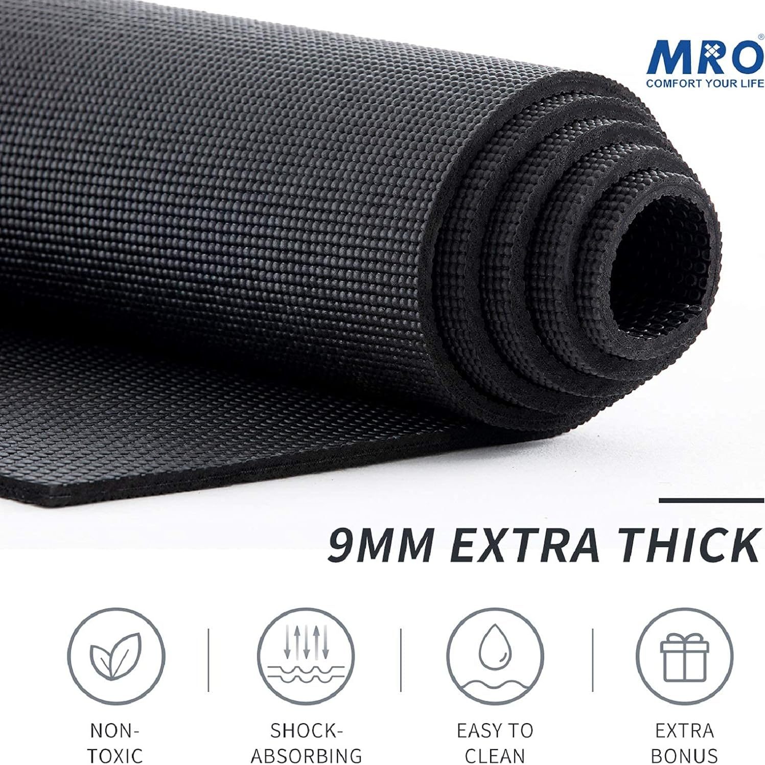 Extra-thick XL workout mat for cushioned, joint-friendly home exercise.